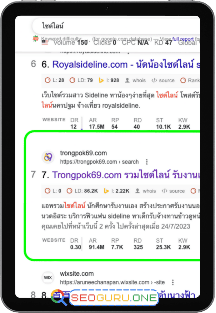 portfolio-seo-keyword-ไซด์ไล