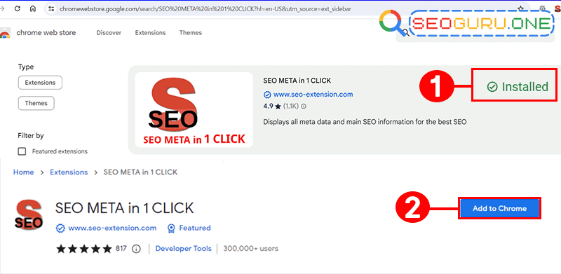 วิธีใช้ติดตั้ง SEO Meta in 1 Click web store