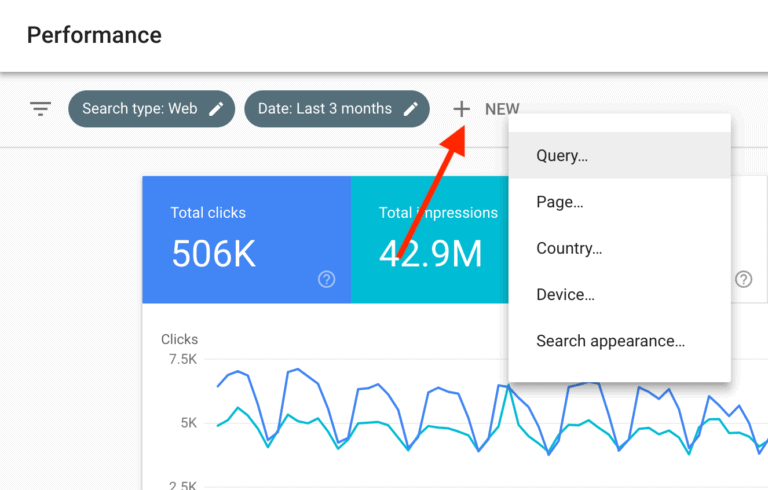 click-new-on-gsc-performance-report