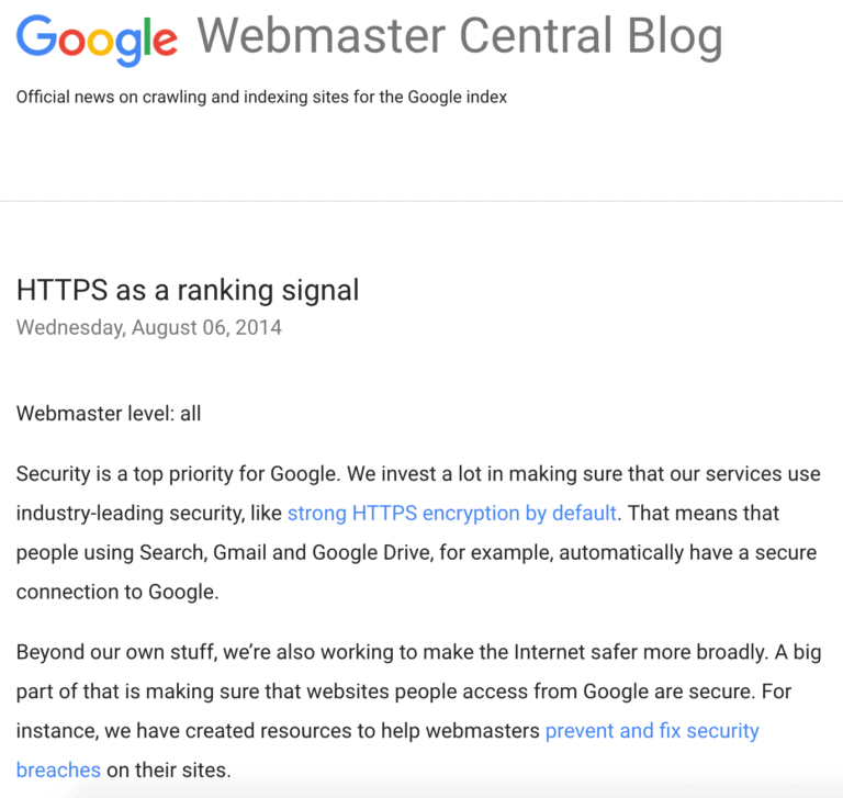 ssl as a ranking signal