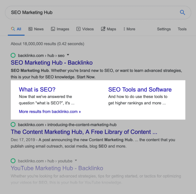 seo-marketing-hub-sitelinks