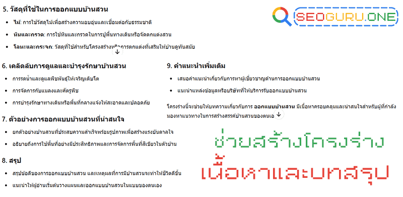 7 ช่วยสร้างโครงร่างเนื้อหาบทสรุป