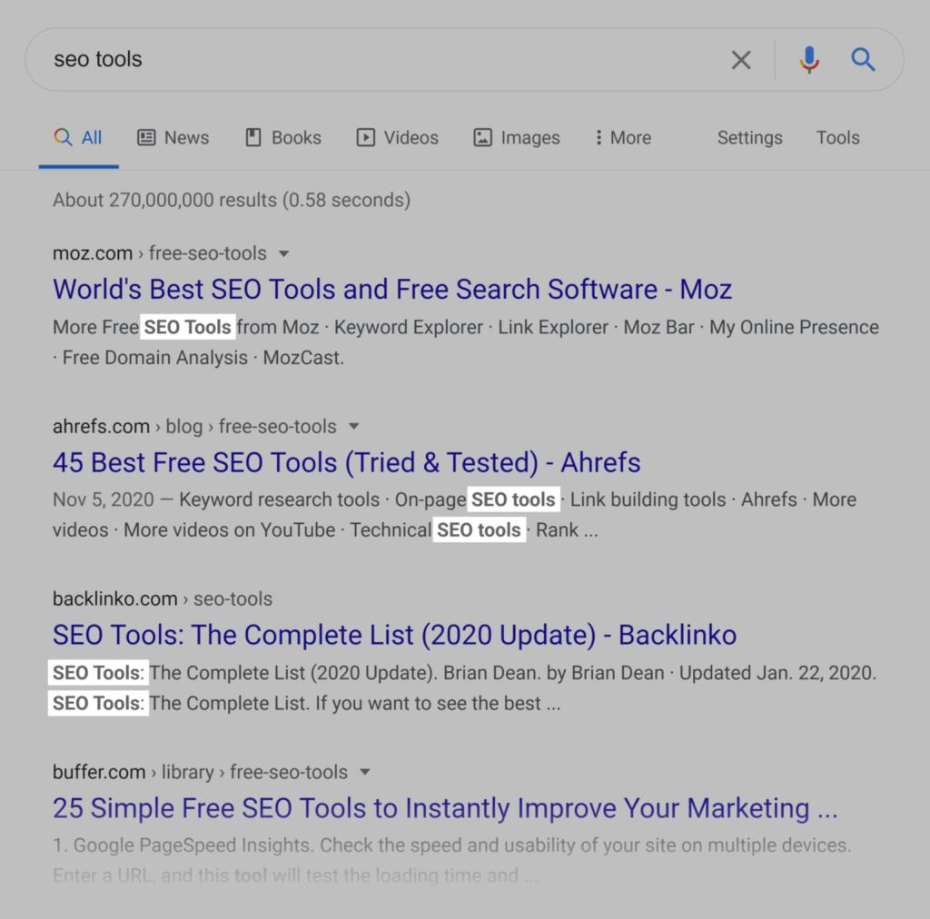 bolded-search-term-in-serp