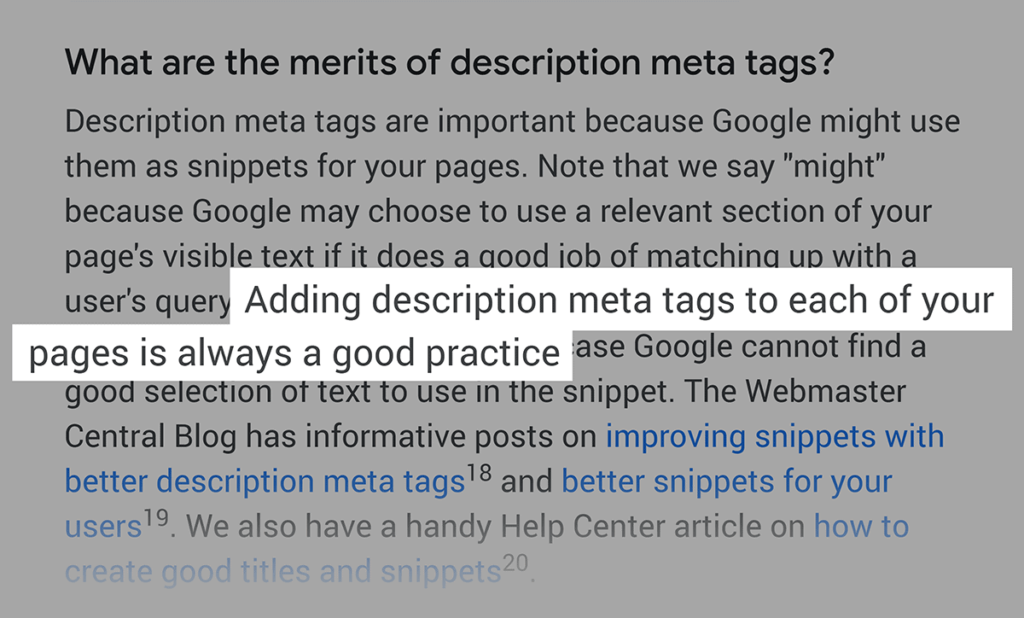 google-webmasters-on-description-meta-tag