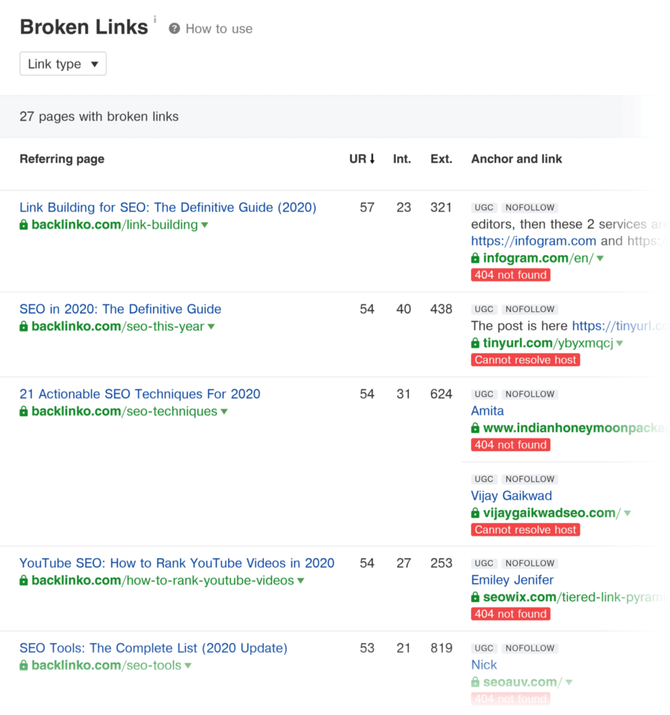 ahrefs-broken-links-report