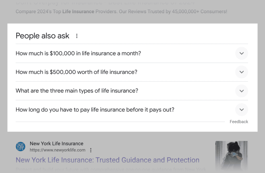 google-serp-life-insurance-people-also-ask