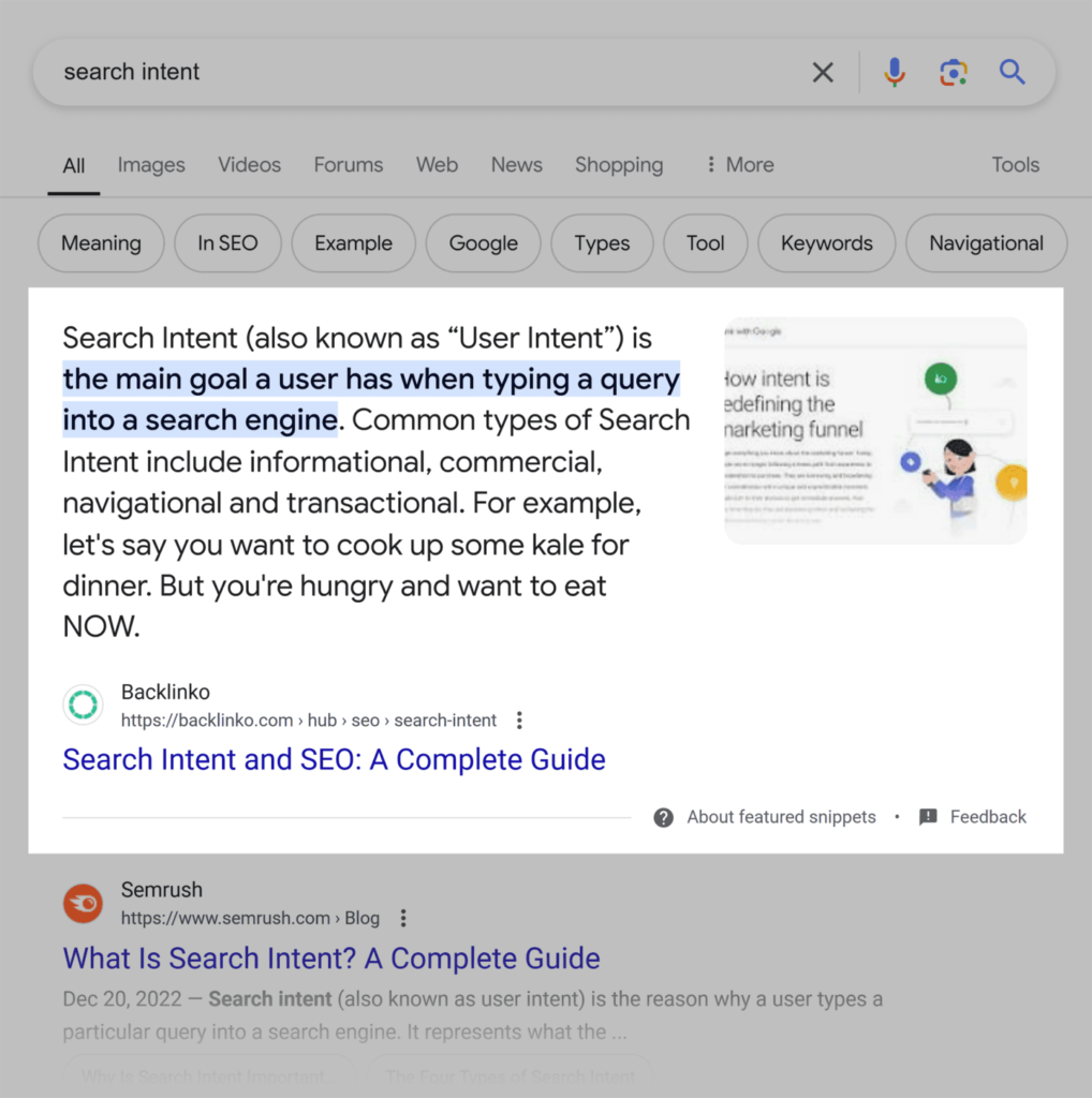 google-serp-search-intent