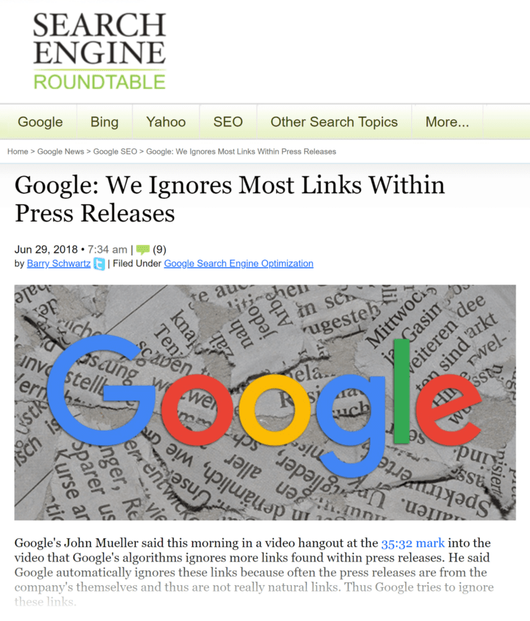 9seroundtable-google-ignores-press-release-links