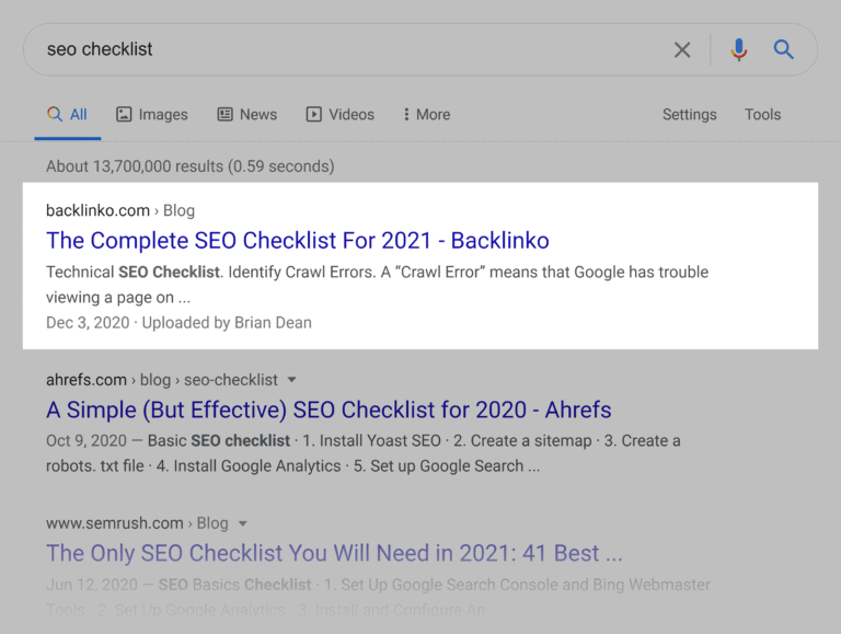 34google-serp-seo-checklist