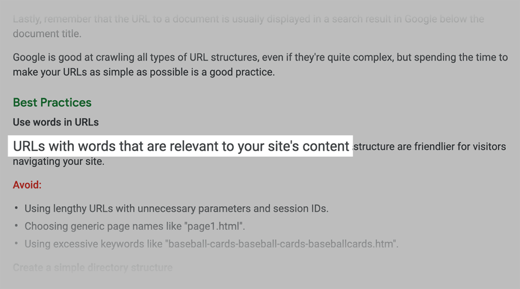 google-recommends-using-urls-with-words-relevant-to-sites-content