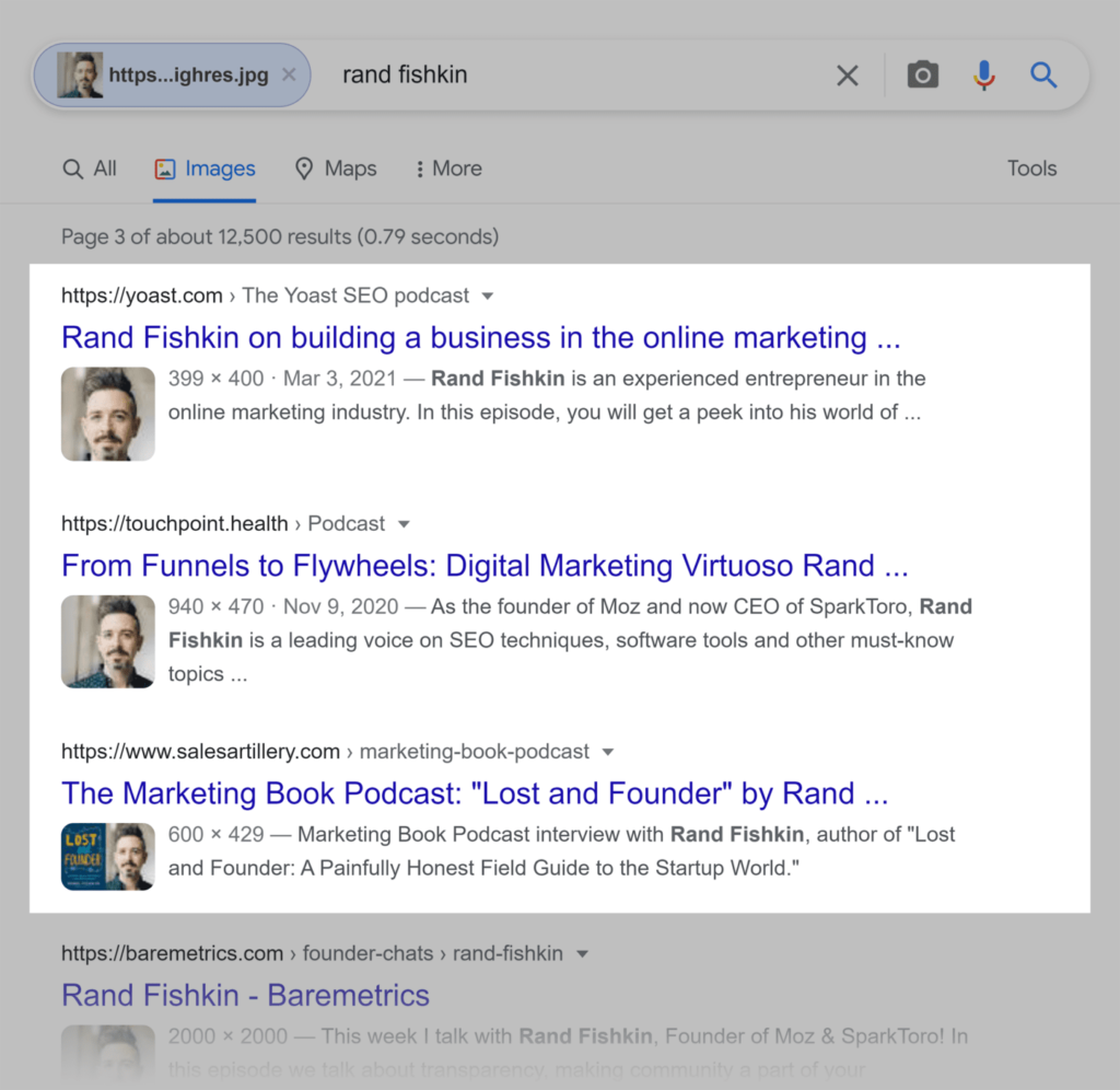 google-serp-rand-fishkin-podcasts